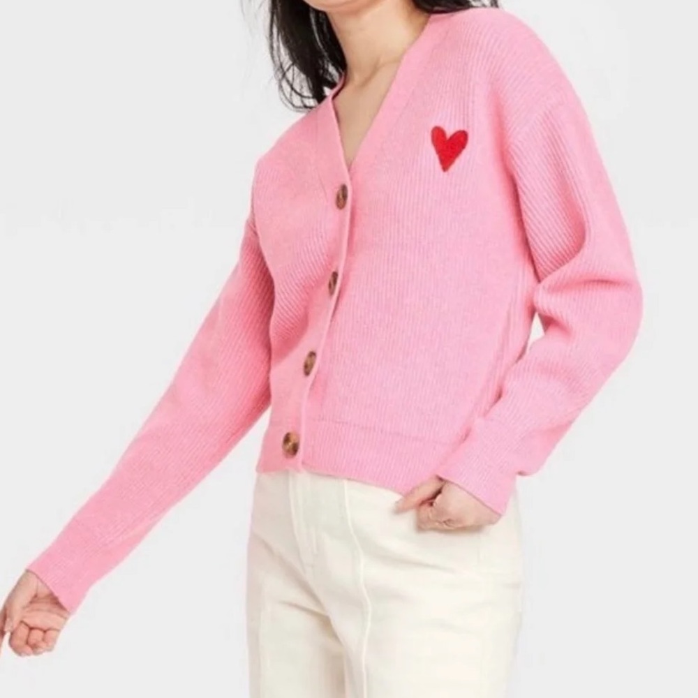 A New Day | Pink Valentines Day Heart Cardigan 💗
